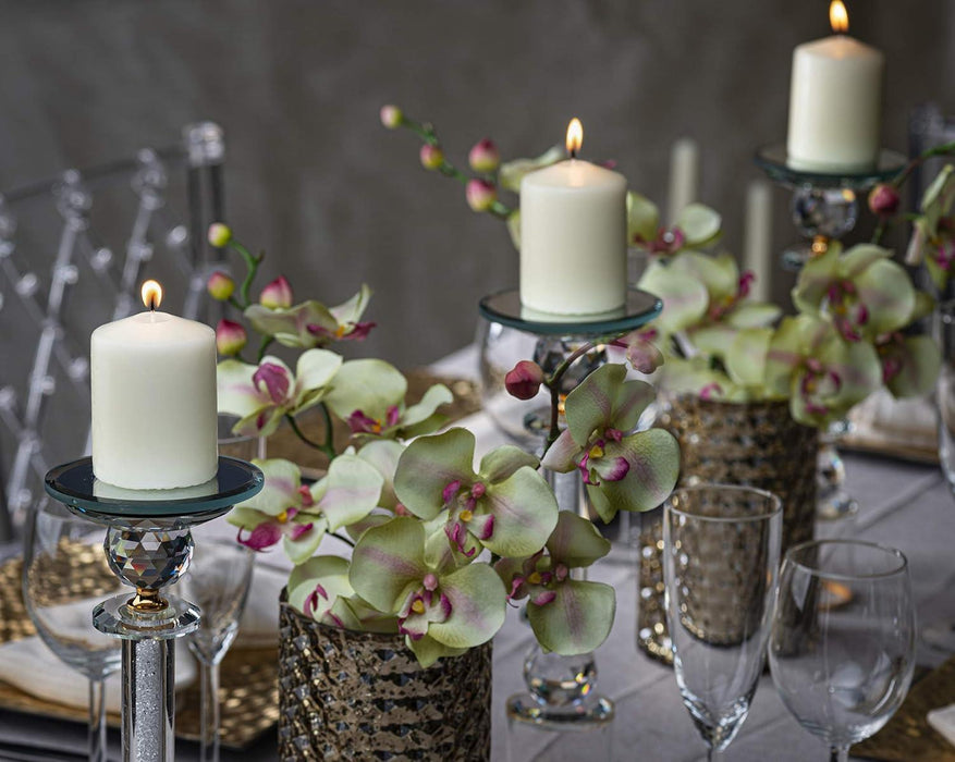 12 X IVORY PILLAR CANDLES 40 X 60 MM WEDDING CHRISTMAS EVENTS CHURCH HOME DECOR