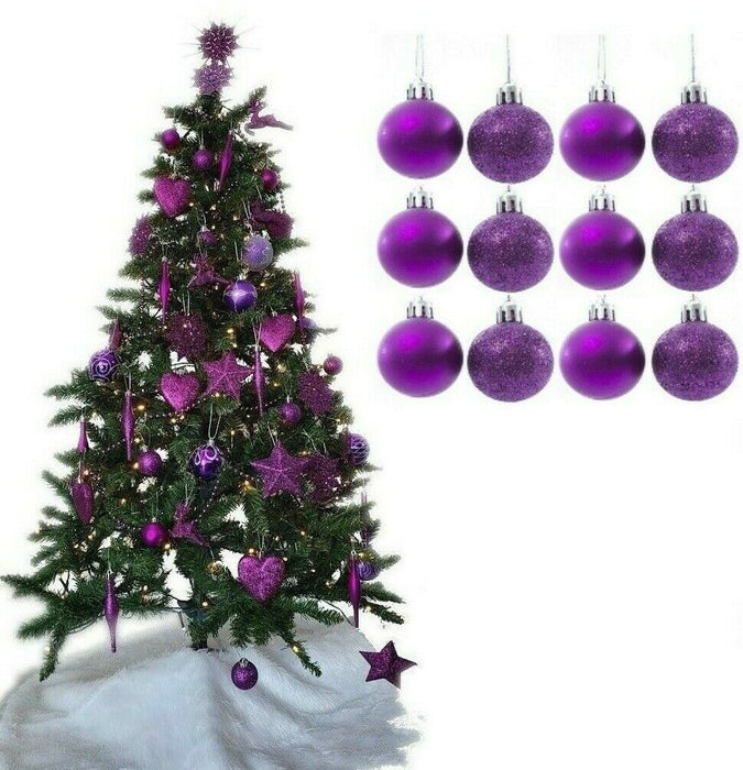 12Pc Christmas Tree Baubles, Tree Decorations, Xmas Bauble Decorations/Or