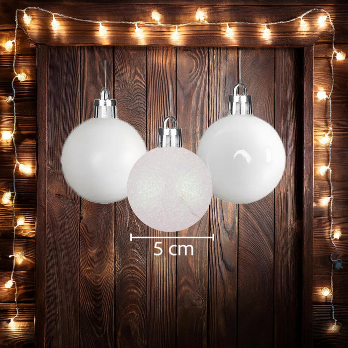 Christmas Baubles Hanging Decoration Shiny Glitter Balls Xmas Tree Ornament 50Mm