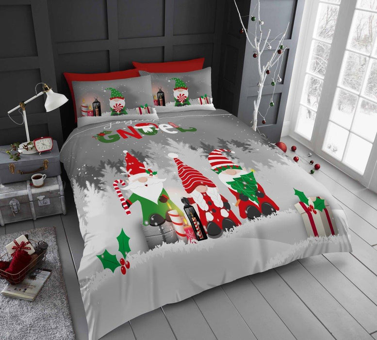 CHRISTMAS XMAS DUVET COVER SET Reversible Quilt Bedding Single Double King Size