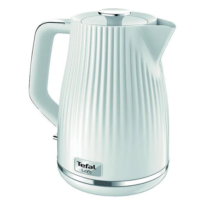 Fast-boil cordless electric kettle with fluted gloss finish and precise pour spout

