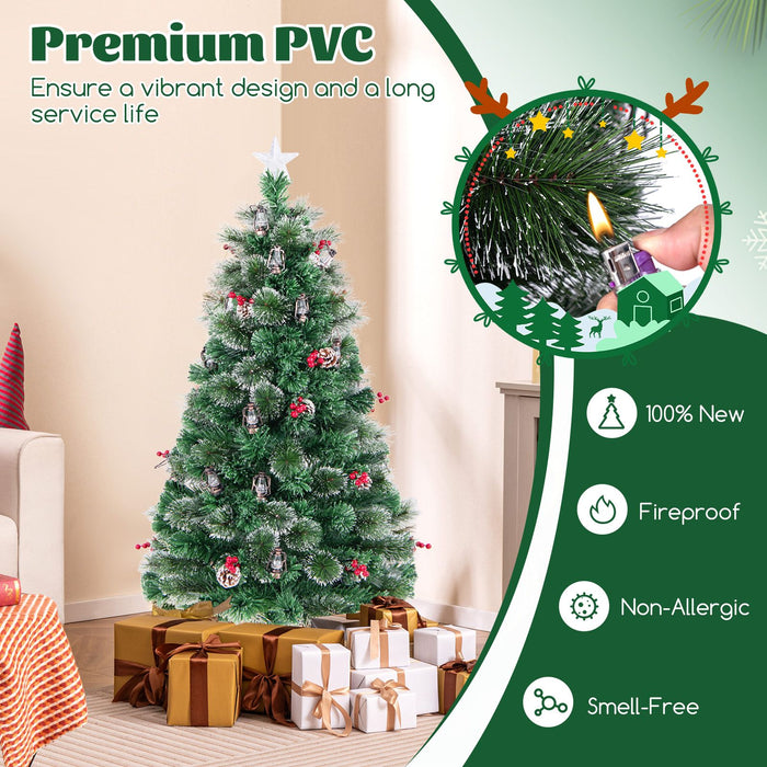 150/180CM Artificial Christmas Tree with 8 Lighting Modes and Optical Fibers