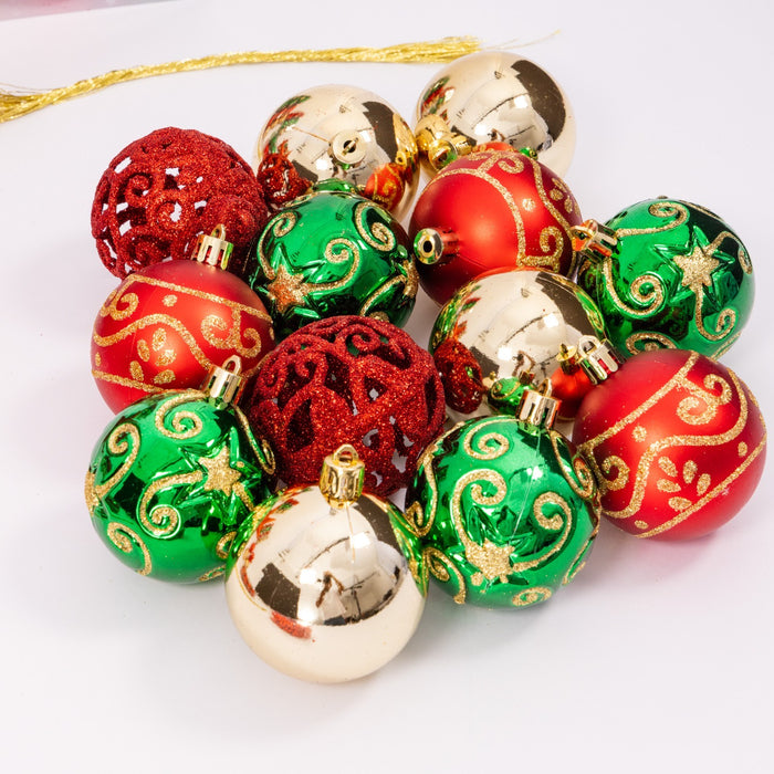 100 Christmas Baubles Tree Hanging Balls Xmas Party Beads Ornament Mixed Sizes