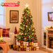 150/180CM Artificial Christmas Tree with 8 Lighting Modes and Optical Fibers