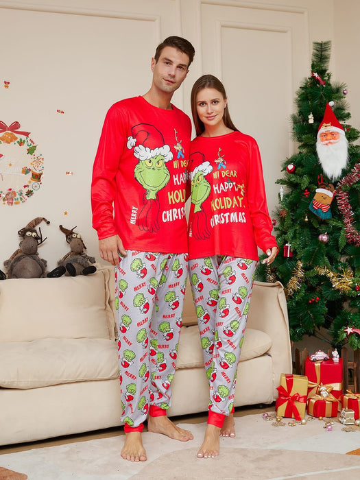 Christmas Family Matching Pyjamas Adults Kids Funny Grinch Nightwear Pajamas Pjs