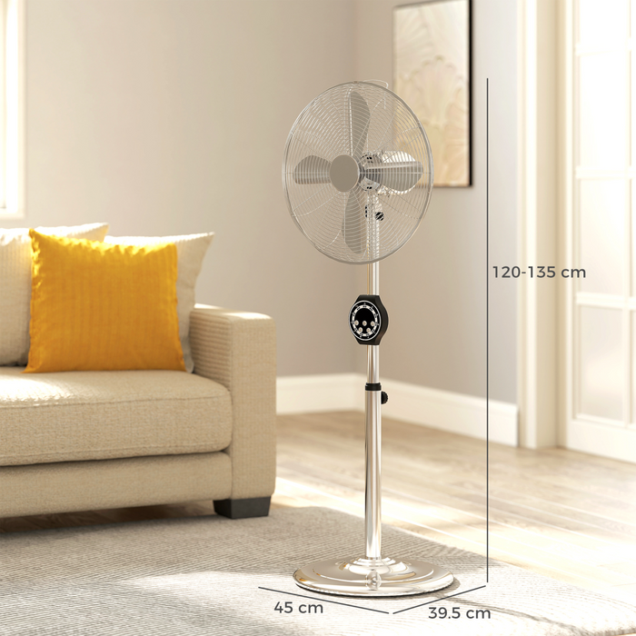 Metal Pedestal Fan – Oscillating Cooling with Adjustable Height & Timer