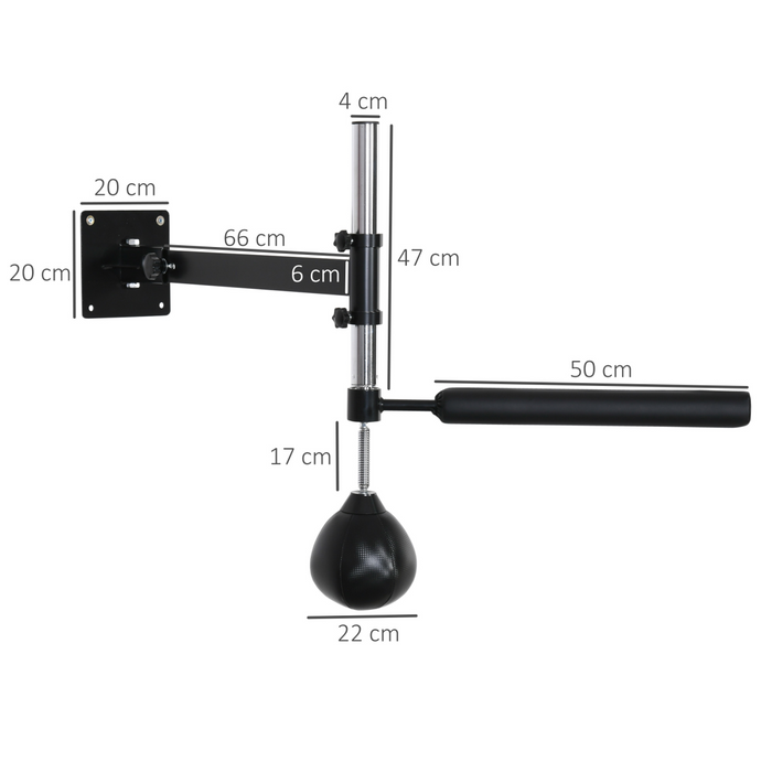 Wall-Mounted Adjustable Speed Ball Trainer – Reflex Punching Ball with Steel Frame for Boxing & MMA