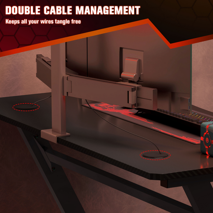 Gaming Desk Steel Frame – Z-Shape Base with Cup & Headphone Holder