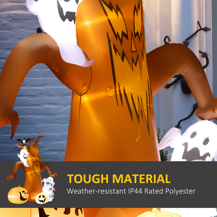 Inflatable Halloween Ghost Tree – 240cm with LED Lights, Bat & Pumpkin Design - Samanta Factory