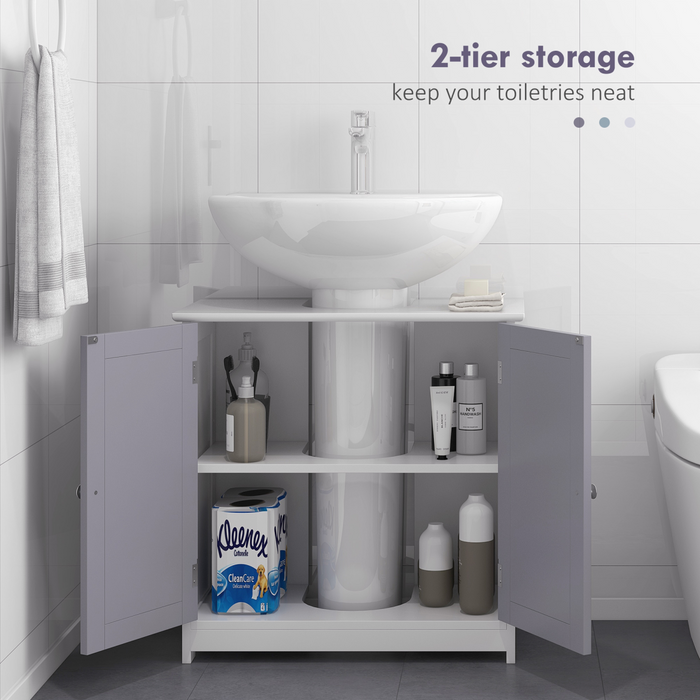 Under-Sink Bathroom Cabinet – 60x60cm Storage Unit with Adjustable Shelf & Pipe Cut-Out - Samanta Factory
