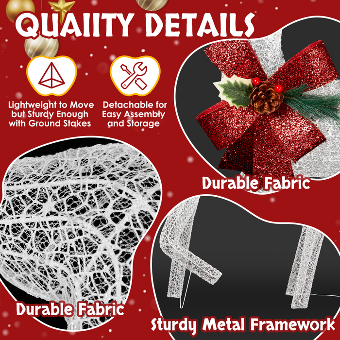 Lighted Christmas Reindeer Set – 3-Piece Family Display - Samanta Factory