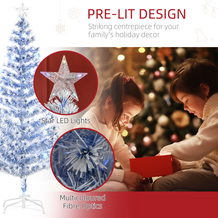 Artificial Christmas Tree – White & Blue LED-Lit Holiday Design - Samanta Factory