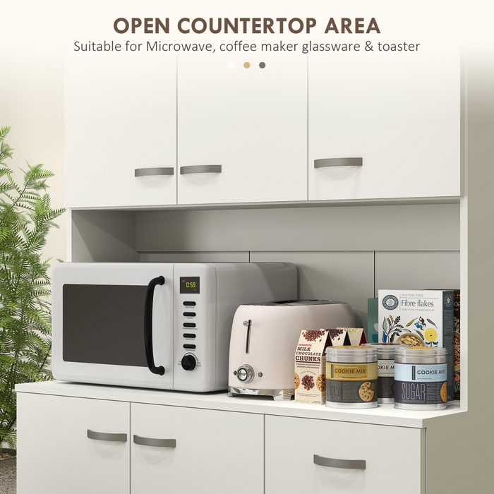 Tall Kitchen Storage Cabinet – Cream White with Adjustable Shelves & Drawer - Samanta Factory