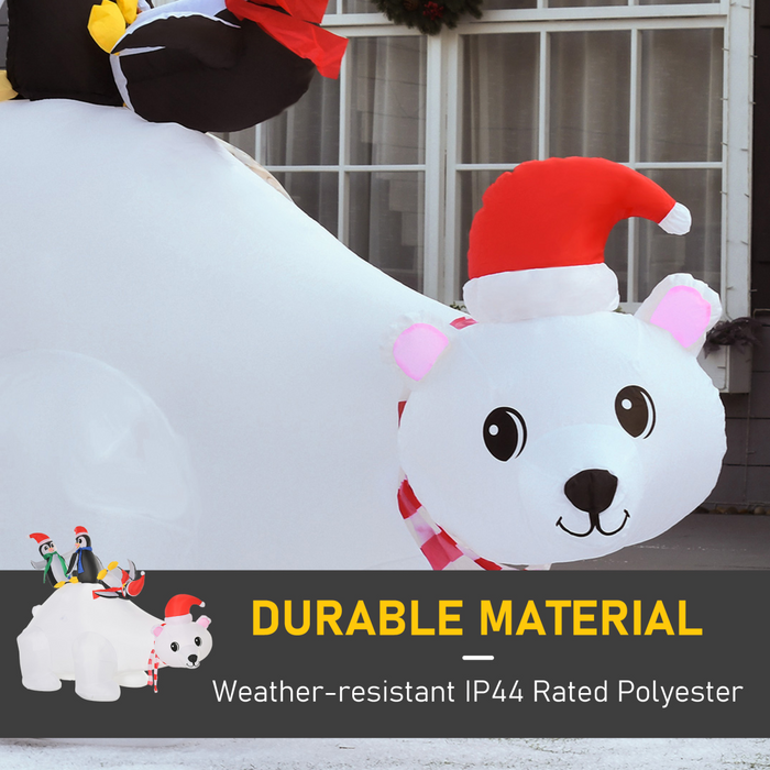 Christmas Inflatable Decoration – 5ft LED Polar Bear & Penguins - Samanta Factory