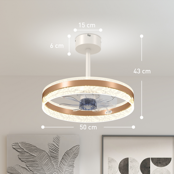 Modern LED Ceiling Fan with Light – 6-Speed Reversible Motor & Remote Control - Samanta Factory
