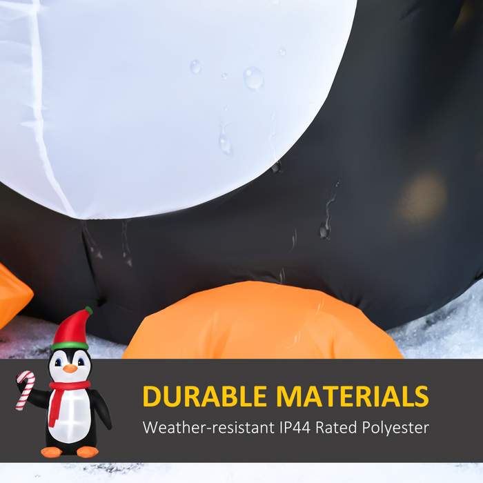 8ft Inflatable Christmas Penguin – LED Lighted Outdoor Candy Cane Decor - Samanta Factory