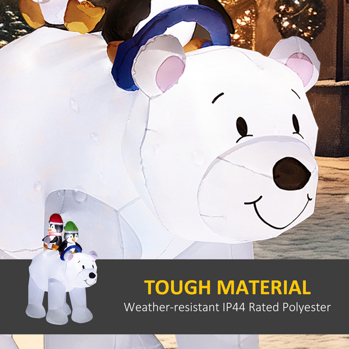 Inflatable Penguin & Polar Bear Display – Light-Up 6.4ft Outdoor Decoration - Samanta Factory