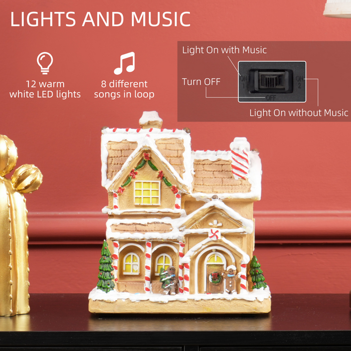 Christmas Gingerbread House – LED Lights & Musical Display - Samanta Factory