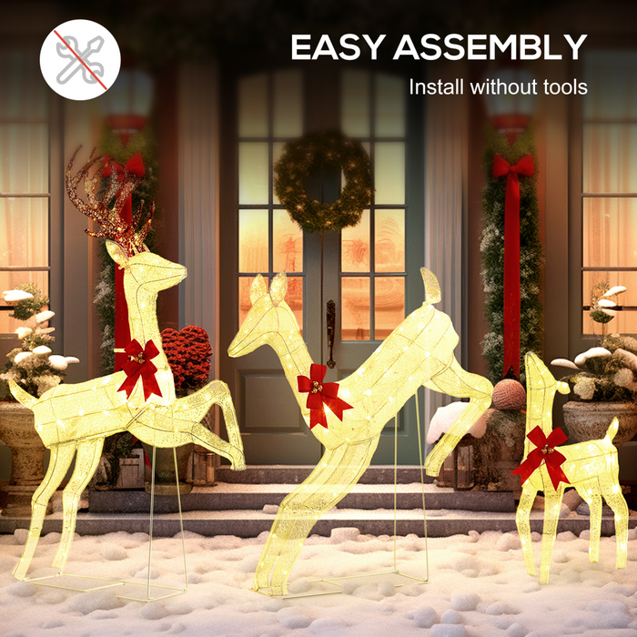 LED Light-Up Reindeer Family – Warm White Outdoor Christmas Display - Samanta Factory