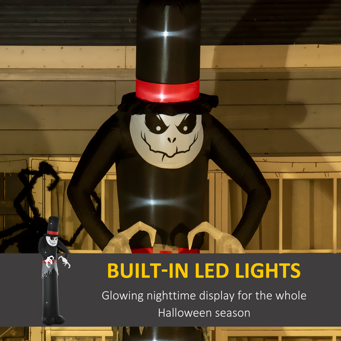 10ft Inflatable Halloween Ghost – LED Tall Hat Outdoor Decoration