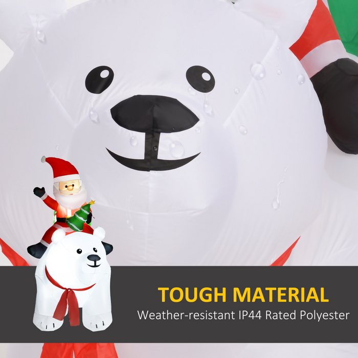 Inflatable Santa on Polar Bear – Light-Up 6.6ft Outdoor Display - Samanta Factory