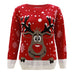Kids Girls Boy Knitted Reindeer Christmas Rudolf Xmas Novelty Jumper Sweater Top