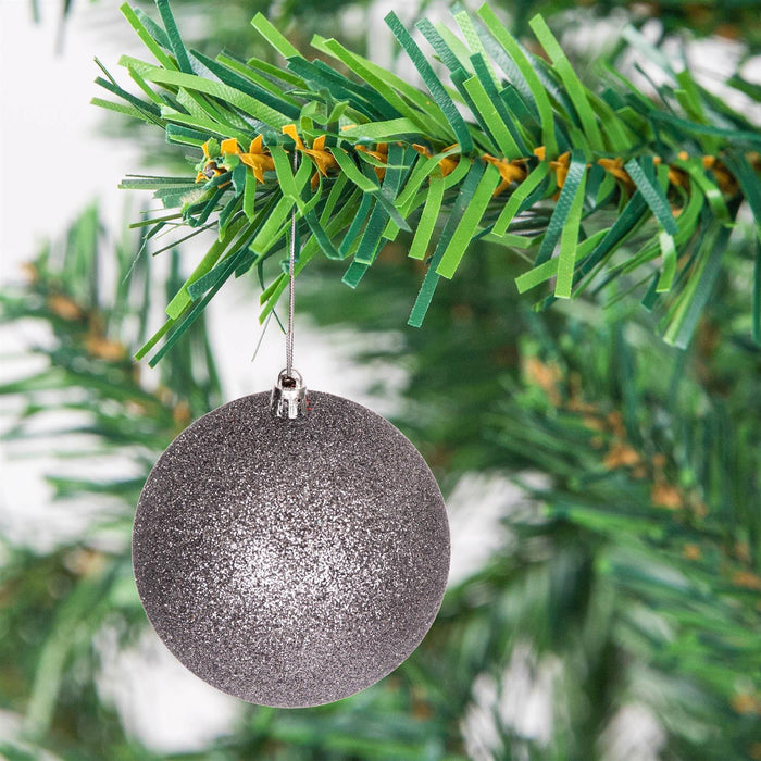 Christmas Baubles Hanging Decoration Shiny Glitter Balls Xmas Tree Ornament 50Mm