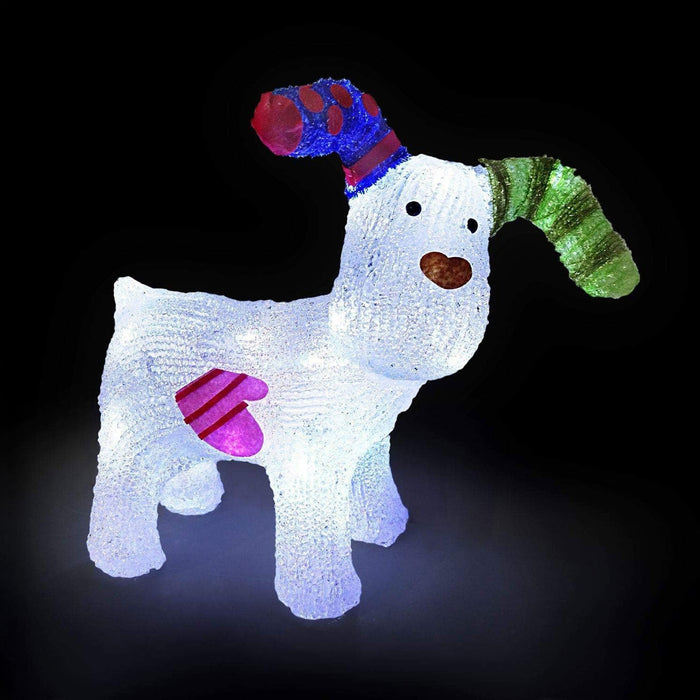 Neo Snowman Snow Dog LED Light up Acrylic Christmas Festive Decoration Outdoor