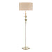 Madrid Antique Brass Floor Lamp with Faux Silk Shade