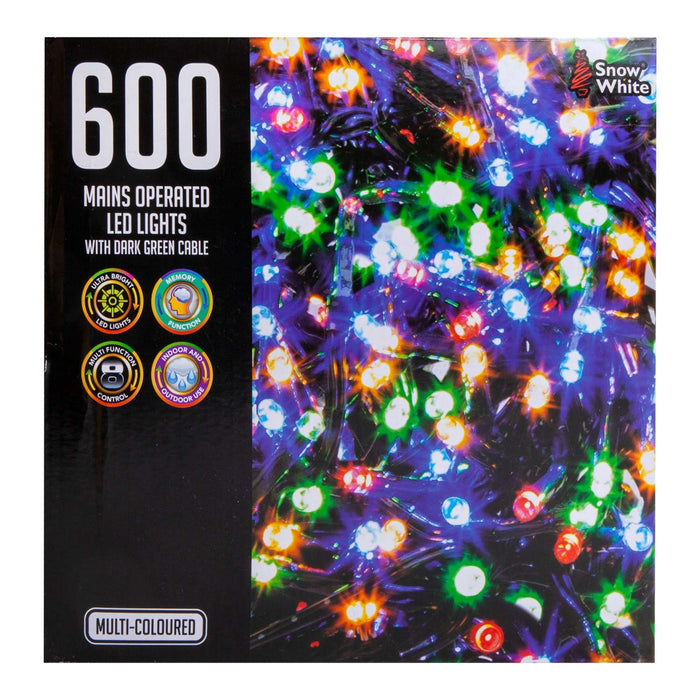 Christmas Lights 600 LED 18M Xmas Tree Lights - Fairy Lights Multi-Coloured