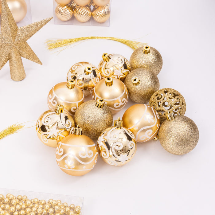 100 Christmas Baubles Tree Hanging Balls Xmas Party Beads Ornament Mixed Sizes