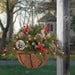 Pre-Lit Artificial Plants Hanging Basket Decorated with Berry Frosted Pine Cones