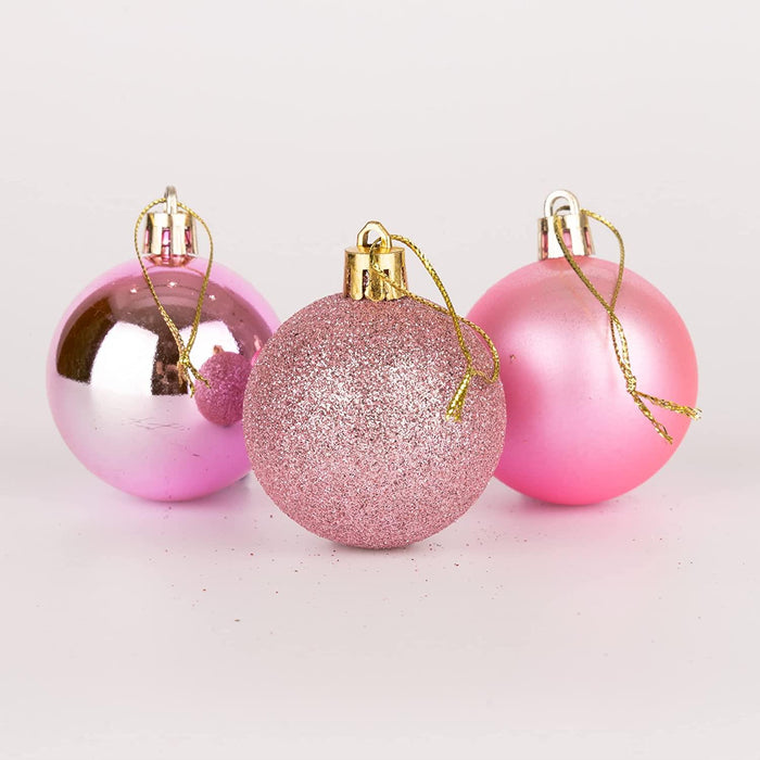 Christmas Baubles Hanging Decoration Shiny Glitter Balls Xmas Tree Ornament 50Mm
