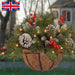 Pre-Lit Artificial Plants Hanging Basket Decorated with Berry Frosted Pine Cones