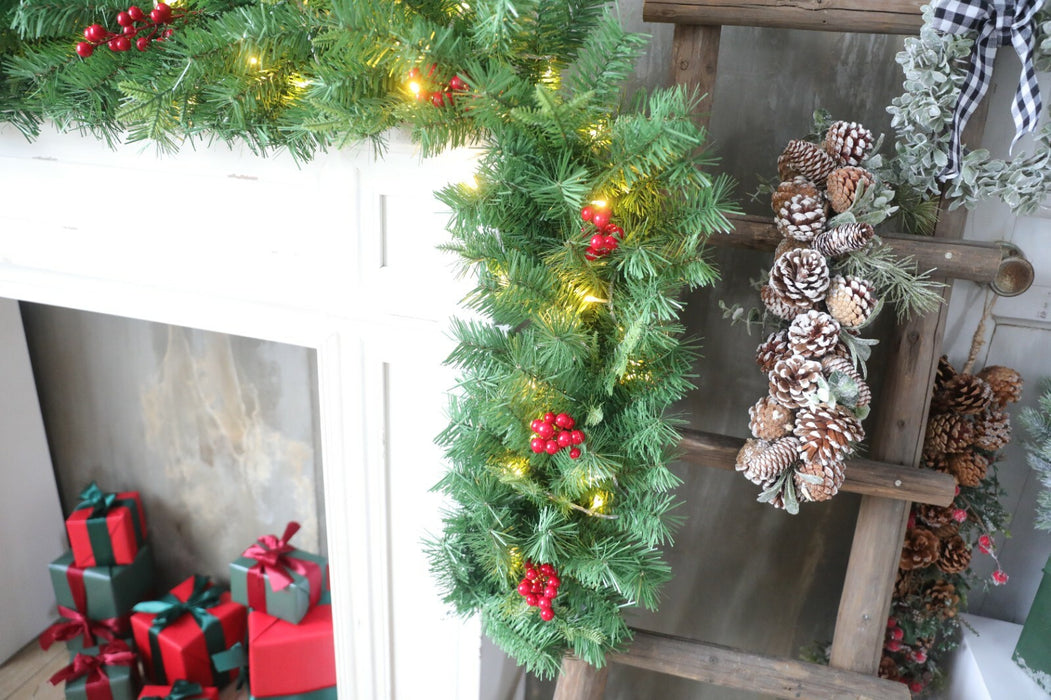 9Ft Christmas Garland Decoration Door Wreath Xmas Fireplace