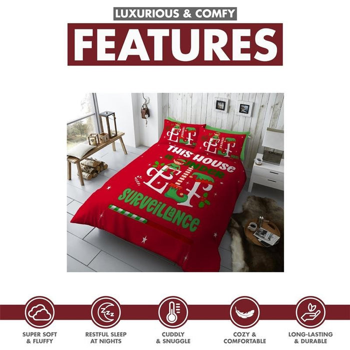 Xmas Duvet Quilt Cover Pillowcase Soft Reversible Printed Bedding Set All Size