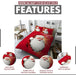 Xmas Duvet Quilt Cover Pillowcase Soft Reversible Printed Bedding Set All Size