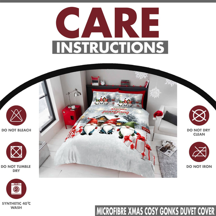 Xmas Duvet Quilt Cover Pillowcase Soft Reversible Printed Bedding Set All Size