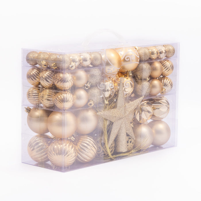 100 Christmas Baubles Tree Hanging Balls Xmas Party Beads Ornament Mixed Sizes