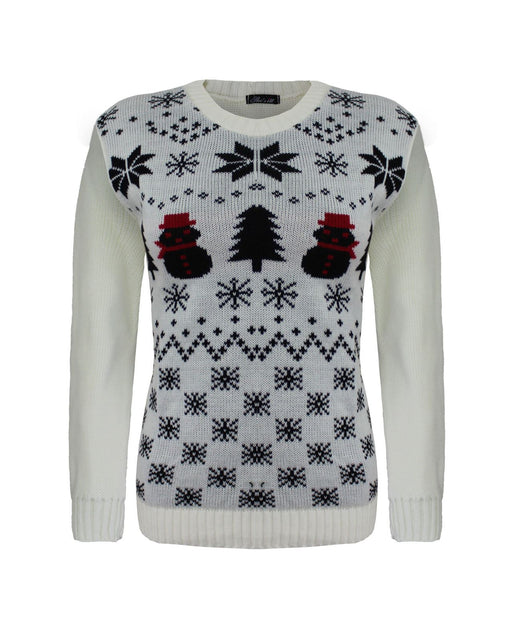 Kids Girls Boy Knitted Reindeer Xmas Christmas Jumper Snowflake Top Sweater 3-14