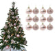 12Pc Christmas Tree Baubles, Tree Decorations, Xmas Bauble Decorations/Or