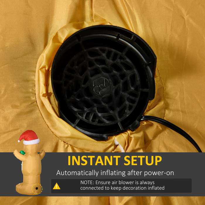 Inflatable Gingerbread Man – LED Glowing Holiday Decoration - Samanta Factory