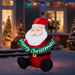 Giant Santa Christmas inflatable with LED lights and Merry Christmas banner