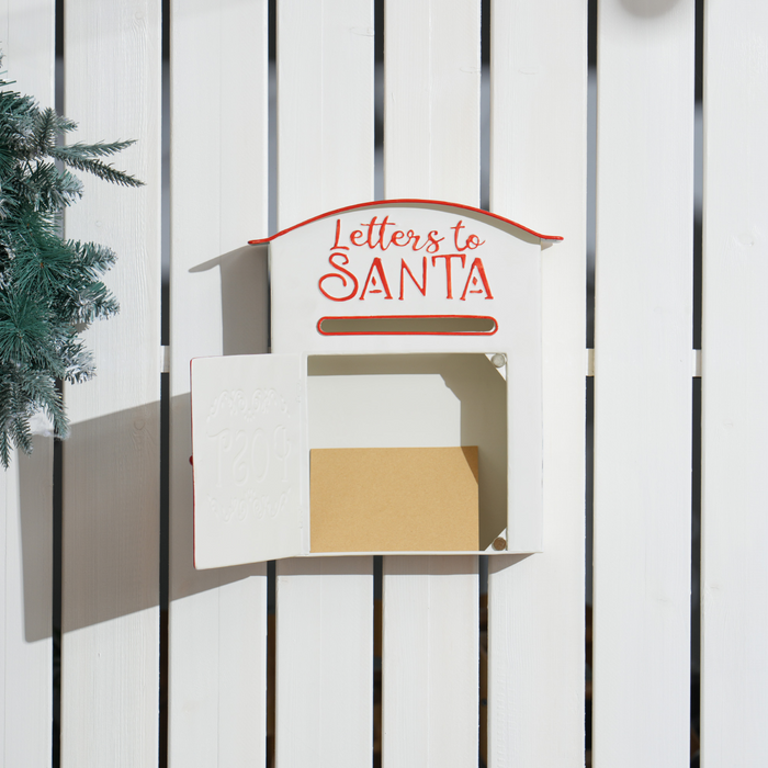 Steel Christmas Mailbox – 3D Embossed Festive Wall Decor - Samanta Factory