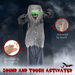 Halloween Animatronic Skeleton Werewolf – Motion-Activated Green-Eyed Decor - Samanta Factory