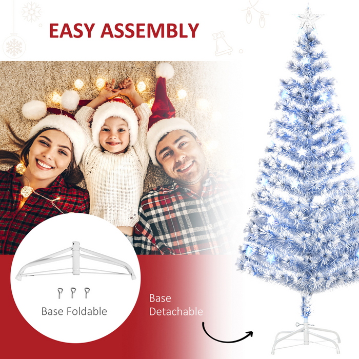 Artificial Christmas Tree – White & Blue LED-Lit Holiday Design - Samanta Factory