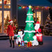 Giant Christmas inflatable with LED-lit tree, Santa, snowman, penguin and gifts