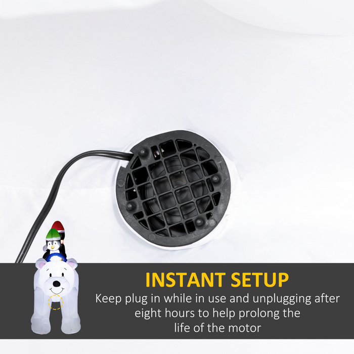 Inflatable Penguin & Polar Bear Display – Light-Up 6.4ft Outdoor Decoration - Samanta Factory