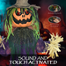 Halloween Pumpkin Scarecrow Animatronic – Touch & Sound Activated with Glowing Red Eyes - Samanta Factory