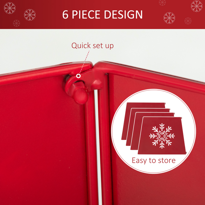Christmas Tree Stand – Red Hollow Snowflake Design - Samanta Factory